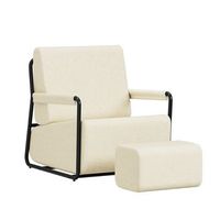poltrona relax con reposapies crema blanco 595x74x78 cm fst99-mi