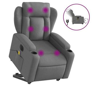 Sillón de masaje eléctrico reclinable - sillón relax elevable tela gris oscuro