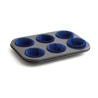 bandeja 6 cupcakes acero negra 27x19x3 cm