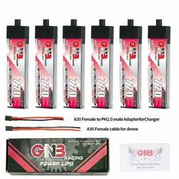 Batería Gaoneng 3.8V 720mAh 100C 1S LiHV con enchufe A30 y cable adaptador para Emax Tinyhawk S BetaFPV Beta75X