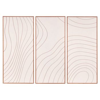 Tríptico grabado en marrón y beige, 95x70