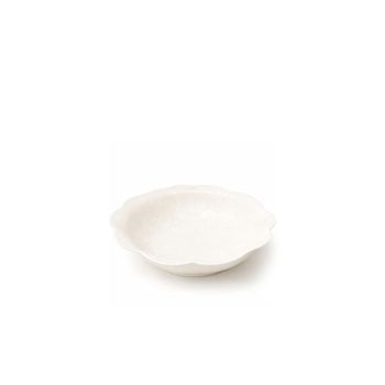 Plato hondo de porcelana blanca floral 21.5cm - lote de 6