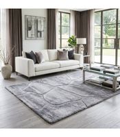 masai 14067 - alfombra pelo suave - efecto 3d - gris
