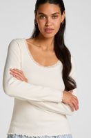 hunkemoller top de jersey con encaje blanco