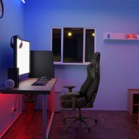 silla gaming tela cuero sintetico negro