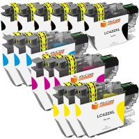pccom essential pack 15 cartuchos tinta negrocianmagentaamarillo compatible con brother lc422xl