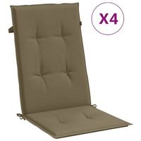 cojines silla respaldo alto 4 unidades tela taupe melange 120x50x4cm