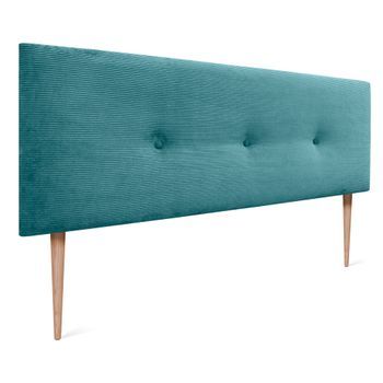 Dhome Cabecero De Pana Liso Con Botones 150x105 Con Patas Camas 150/160 - Verde Agua