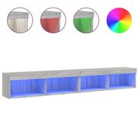 muebles de tv con luces led 2 unidades gris sonoma 100x30x30 cm