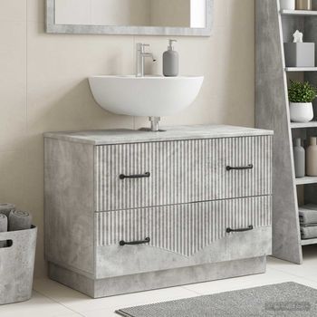 Vidaxl Mueble De Lavabo Para Baño Hoorn Gris Hormigón 82 X 41 X 56 Cm