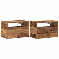 mesita de noche 26x45x285 cm madera - marron