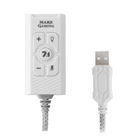 tarjeta de sonido usb 71 mars gaming msc2 white sonido profesional conexion jack 35mm y puerto usb