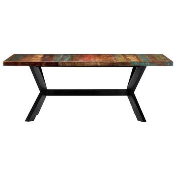 Mesa De Comedor - Mesa De Cocina Madera Maciza Reciclada 200x100x75 Cm