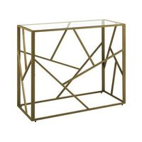 consola de metal dorado tablero de cristal 85 x 100 x 40 cm moderno glamuroso contemporaneo orland - dorado