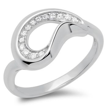 925 anillo entrelazado con circonitas
