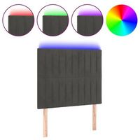 cabecero con luces led terciopelo gris oscuro 100x5x118128 cm