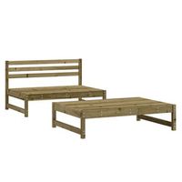 conjunto de muebles de jardin 2 uds  mesa y sillas madera de pino impregnada
