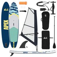tabla sup inflable con vela apex 330 x 76 x 15 cm azul para vidaxl