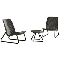 juego de muebles de jardin  3 piezas color grafito keter
