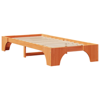cama individual  estructura de cama marron encerado madera solida individual cfw22370