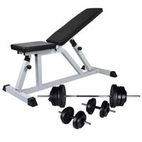 banco de entrenamiento con juego de barras y mancuernas 605 kg vidaxl