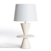 lampara de mesa resina y tela wismar blanco roto