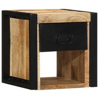 mesitas de noche 2 uds  mesilla de noche 40x35x40 cm madera maciza rugosa mango