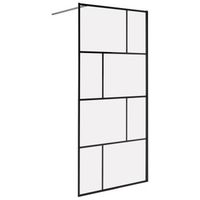 mampara de ducha de vidrio templado para ducha fija de bano 90 x 195 cm negro tapajos