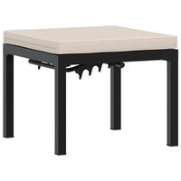 taburete de jardin  otomana de jardin  reposapies de jardin con cojin acero recubrimiento en polvo negro