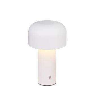 Reifsnyder - lámpara de mesa led de metal, blanco, 22 cm