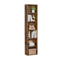 libreria estanteria abierta de varios niveles para sala estudio comedor marron rustico  6 niveles 40p x 1785a cm