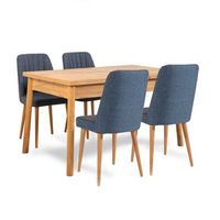 set mesa y sillas 6 piezas costa pino atlantico azul marino