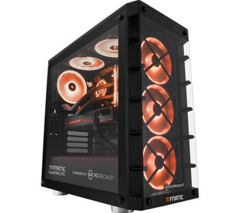 PC SPECIALIST Official Fnatic Gaming PC - AMD Ryzen 7, RX 5700 XT, 2 TB HDD & 500 GB SSD, Transparent