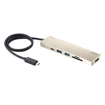 Docking station Aten UH3239 USB-C multipuerto 4K SD HDMI 60W aluminio
