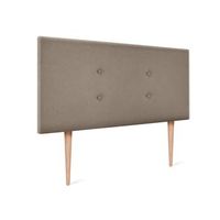 cabecero de tela aqualine con 2 hileras de botones 105x105cm con patas camas 105 - tierra