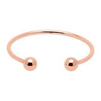 brazalete abierto de acero inoxidable chapado en oro rosa