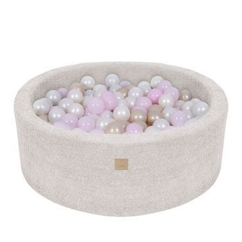 Piscina De Bolas Para Niños 90x30cm, Boucle, Champán Crudo