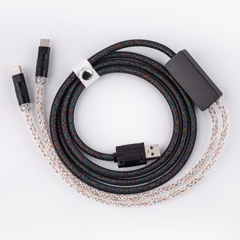 Cable Trenzado 2 en 1 EPOMAKER MIX PRO de 1.5m para Teclado y Ratón, con Luz RGB Degradada para Juegos/Oficina