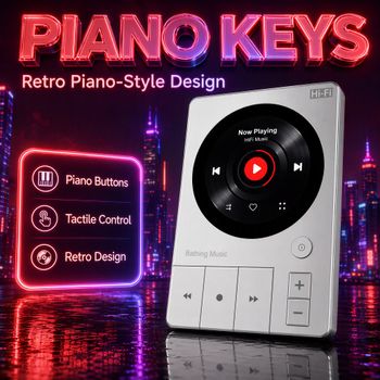 Reproductor MP3 HiFi Famue Estilo Piano de 128GB, ESS9018 Dual-DAC DSD256 32bit/192KHz FLAC sin Pérdidas, Diseño Retro, Reproductor HiFi Profesional