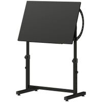 homcom mesa de dibujo inclinable 0-85 regulable en altura con tope antideslizante negro   aosom espana