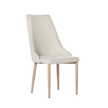 Silla de comedor de tela beige 45 cm x 95 cm
