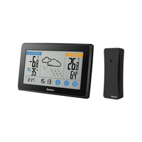 estacion metereologica hama touch pronostico del tiempo temperatura humedad reloj dcf tactil color n