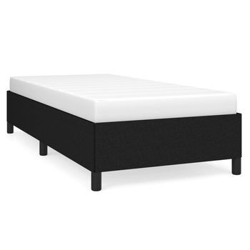 Estructura De Cama Sin Colchón Tela Negro 90x190 Cm Vidaxl