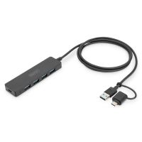 hub digitus 4 puertos 12 gbps usb 32 gen 1 slim line negro 12 m