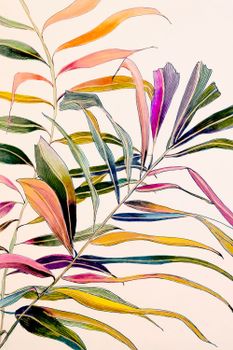 Cuadro flores palma color impresión sobre lienzo 60x90cm