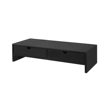 Soporte para monitor con 2 cajones madera negro