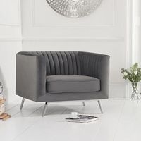 danube grey velvet armchair