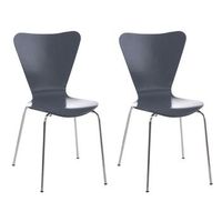 set 2x sillas de visita calisto madera gris 49x45x85 cm clp