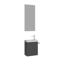 conjunto de mueble con lavabo y espejo 2 piezas  - 40 x 22 x 50 cm - antracita mate