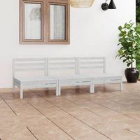 conjunto de muebles de jardin 3 uds  mesa y sillas madera maciza pino blanco cfw264608